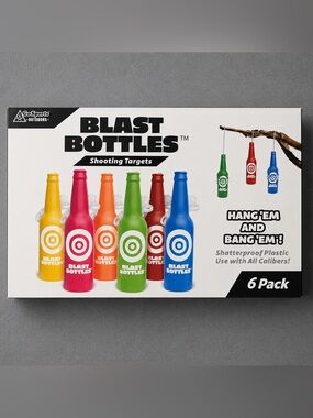 GoSports Outdoors Blast Bottles 6pk. Shatterproof Bottle Shooting Targets NWT